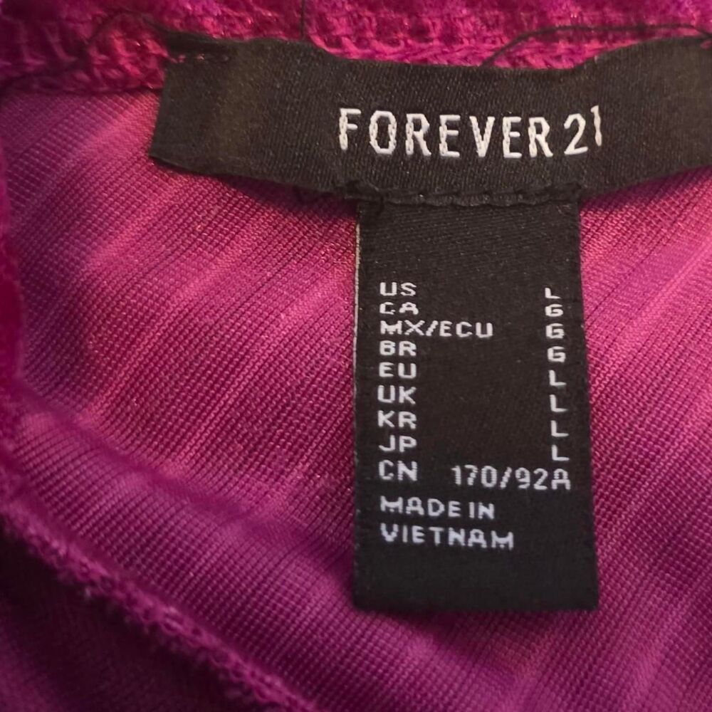 Forever 21 Women’s Magenta Purple Velvet Dress Size Large - Picture 2 of 2